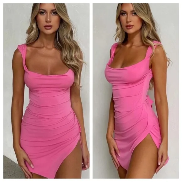 Tiger Mist Vibrant Pink Mini Dress - Picture 2 of 2